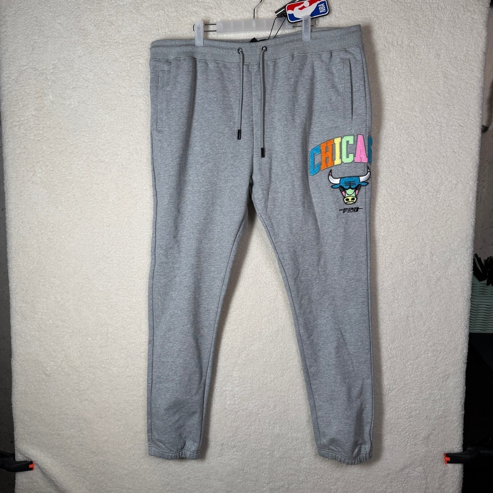 NBA Chicago Bulls Mens XXL Sweatpants Neon Loungewear Sportswear NWT